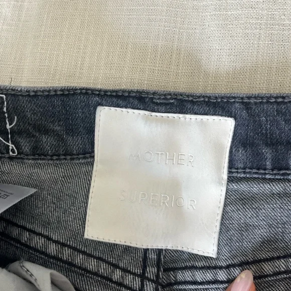 Mother- the rambler zip flood outta sight. Women's Black Jeans - Picture 2 of 5